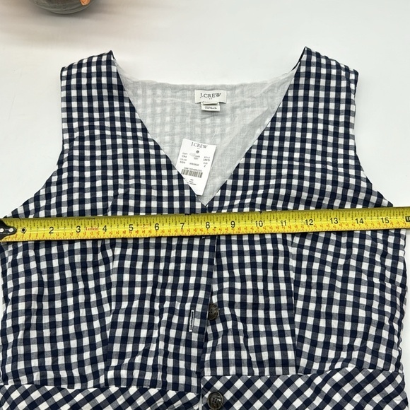 J. Crew NWT Navy White Checkered Tank Dress Size 2 - Picture 10 of 10